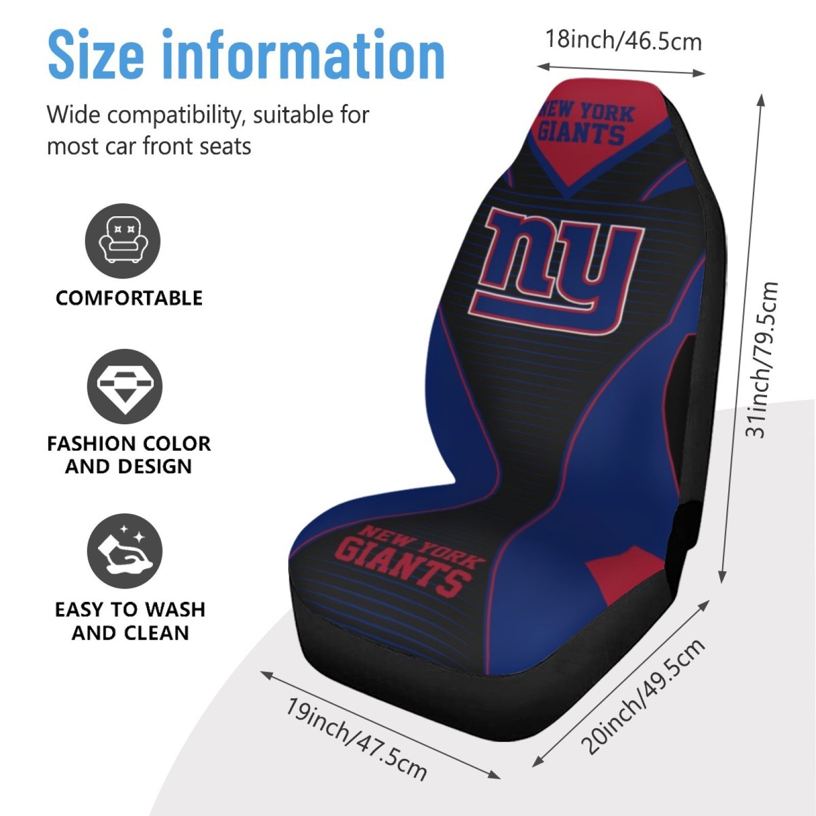 Fantastic New York Giants Car Seat Covers - Image 4